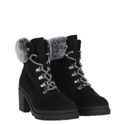 Be You Faux Fur Collar Boot in Black