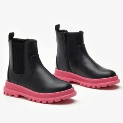 Be You Girls Chunky Sole Chelsea Boots in Black