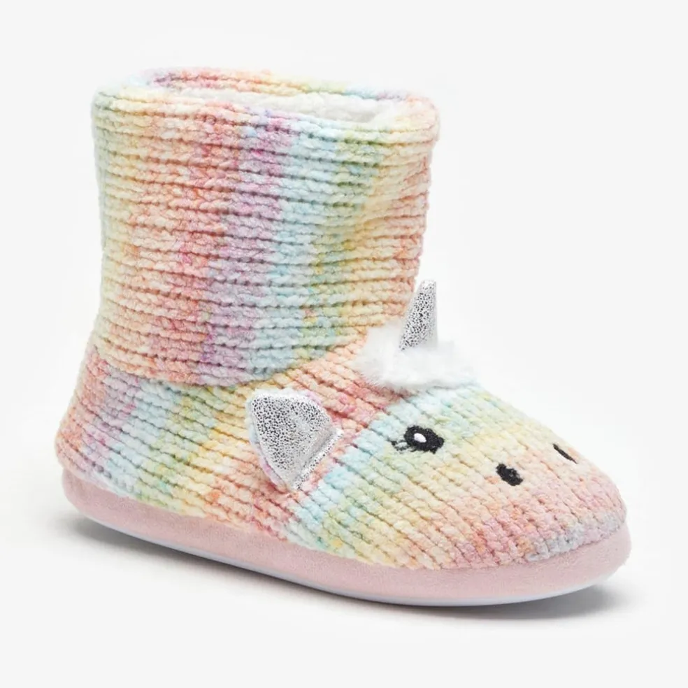 Be You Girls Unicorn Rainbow Booties in Multi