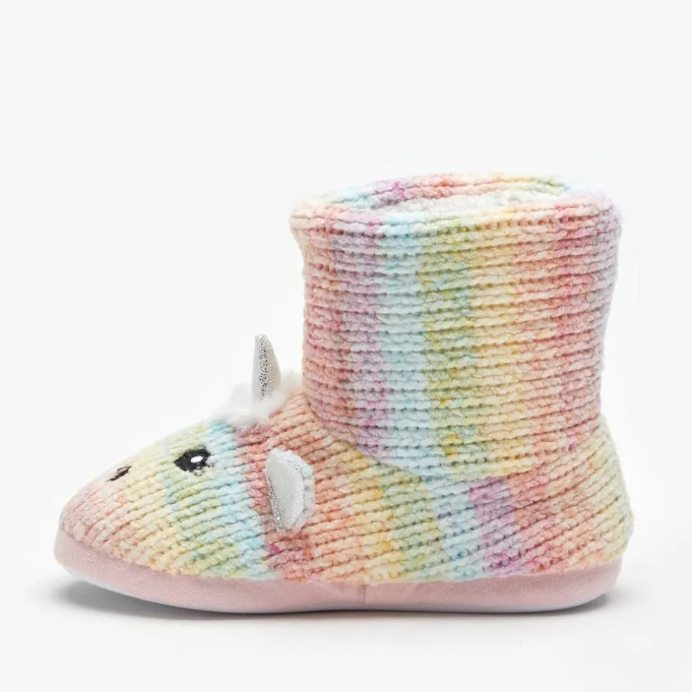 Be You Girls Unicorn Rainbow Booties in Multi