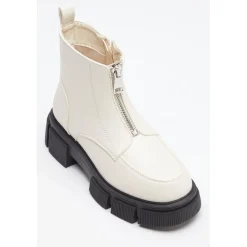 Be You Girls Zip Front Boot in Cream