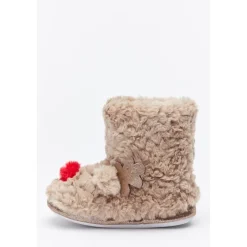 Be You Kids Christmas Reindeer Slippers in Brown