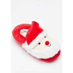 Be You Kids Christmas Santa Slippers in Red