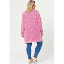 Be You Lantern Yarn Relaxed Fit Sweater in Pink