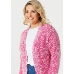 Be You Lantern Yarn Relaxed Fit Sweater in Pink