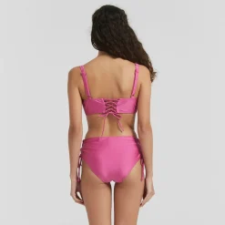 Be You Shimmer Plunge Bikni Top in Pink