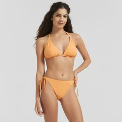Be You Triangle Tie Bikini Top in Orange