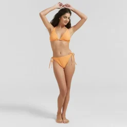 Be You Triangle Tie Bikini Top in Orange
