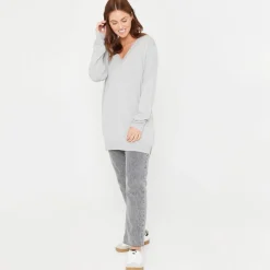 Be You V-Neck Relaxed Fit Sweater in Grey