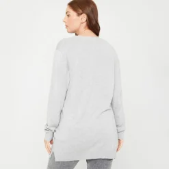 Be You V-Neck Relaxed Fit Sweater in Grey