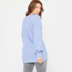 Be You V-Neck Slouch Sweater in Pink