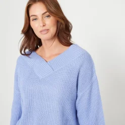 Be You V-Neck Slouch Sweater in Pink