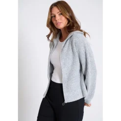 Be You Zip Neck Long Sleeve Sweater in Grey