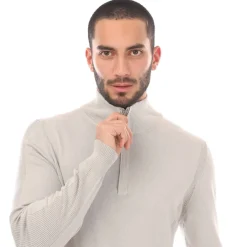 Belstaff Cotton Silk Blend Challenger Sweater in Grey