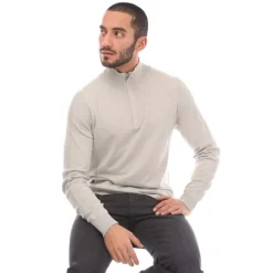 Belstaff Cotton Silk Blend Challenger Sweater in Grey