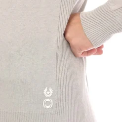 Belstaff Cotton Silk Blend Challenger Sweater in Grey