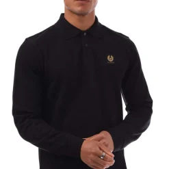 Belstaff Long Sleeved Polo Shirt in Black