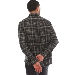 Belstaff Shadow Plaid Cotton Scale Shirt in Charcoal