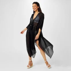 Biba Chiffon Kaftan in Black