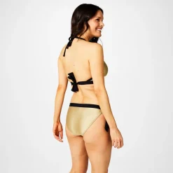 Biba Cross Front Triangle Bikini Top in Gold