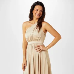 Biba One Shoulder Maxi Dress in Neutral
