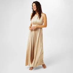 Biba One Shoulder Maxi Dress in Neutral