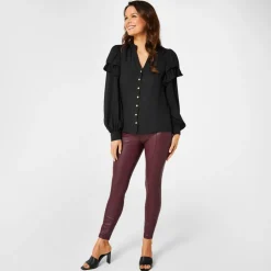 Biba Pu Stretch Legging in Red