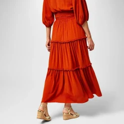 Biba Romantic Skirt in Orange
