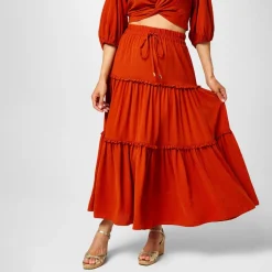 Biba Romantic Skirt in Orange