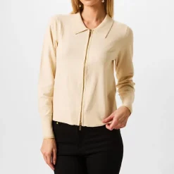 Biba Zip Up Cardigan in White