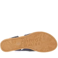 Blowfish Malibu Ardice Leopard Print Sandals in Denim