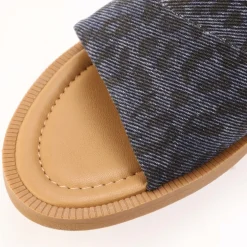 Blowfish Malibu Ardice Leopard Print Sandals in Denim