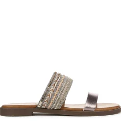 Blowfish Malibu Curtis Embellished Slide Sandals in Tan