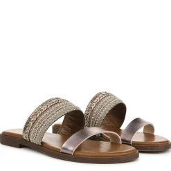 Blowfish Malibu Curtis Embellished Slide Sandals in Tan