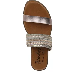 Blowfish Malibu Curtis Embellished Slide Sandals in Tan