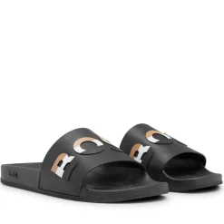 Boss Bay Slide Sandals in Black
