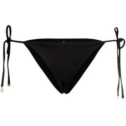 Boss Bella Logo Charm Tie-Side Bikini Bottoms in Black