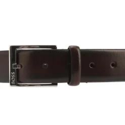 Boss Branded Buckle Belt in Brown