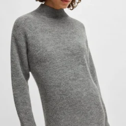 Boss C_Fagdassy Long Sleeve Relaxed-Fit Dress in Silver