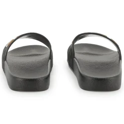 Boss Camo Flat Heel Open Toe Slides in Black