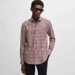 Boss C-Hal Casual-Fit Shirt in Red