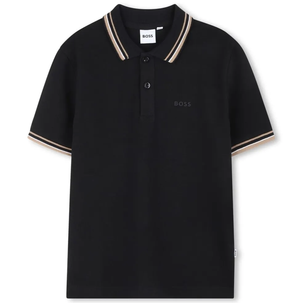 Boss Col Block Polo Jn54 in White