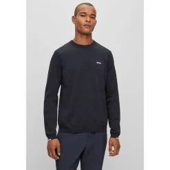 Boss Crew Neck Regular Fit Sweater in Blue