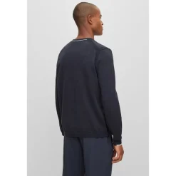 Boss Crew Neck Regular Fit Sweater in Blue