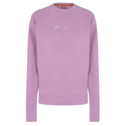 Boss Crew Neck Regular Fit Long Sleeve Sweatshirt in Pink
