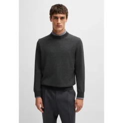 Boss Crew Neck Regular Fit Sweater in Black