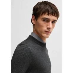 Boss Crew Neck Regular Fit Sweater in Black