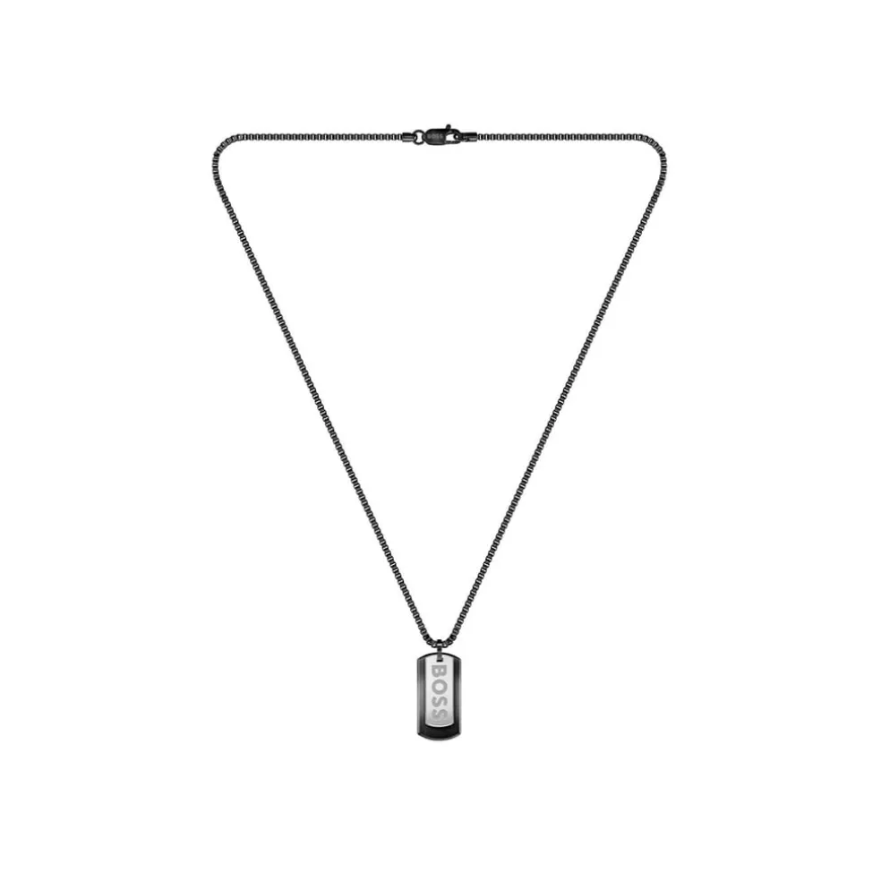 Boss Devon Box Chain Necklace in Black