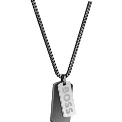 Boss Devon Box Chain Necklace in Black