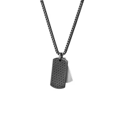 Boss Devon Box Chain Necklace in Black